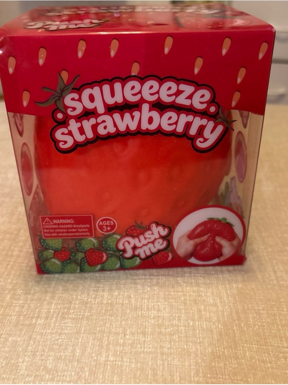 Jumbo Squeeze Strawberry Red Squishy Stress Toy by Squeeze